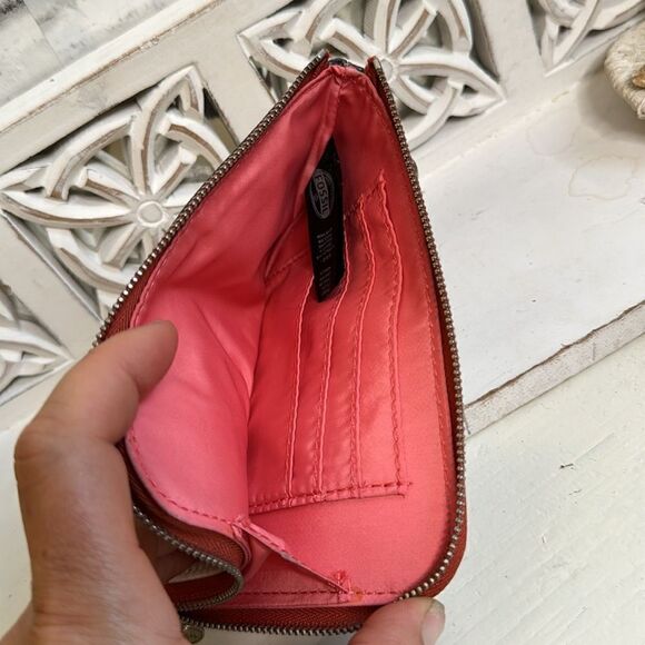 Fossil Authentic Patent Leather Wristlet Wallet, Striped - Picture 5 of 5